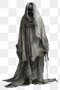 PNG Eerie skeletal figure in shroud