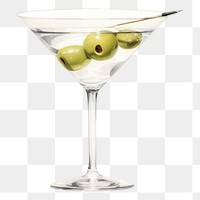 PNG Martini cocktail olive drink. 