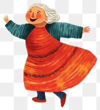 PNG Grandma dancing adult white background representation.