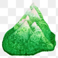 PNG  Green mountain with snow white background accessories landscape. AI generated Image by rawpixel.