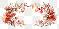 PNG Autumn botanical painting pattern wreath.