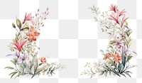PNG Botanical border painting pattern flower.
