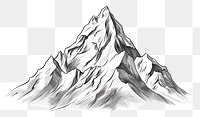 PNG  Automated mountain peak drawing nature sketch.