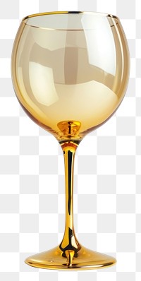 PNG  Empty wine glass drink gold white background.