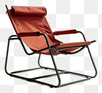 PNG Folding steelchair furniture armchair white background.