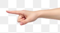 PNG  Index finger hand pointing white background.