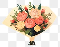 PNG Flower bouquet plant paper rose. AI generated Image by rawpixel.