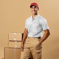 Men's polo shirt png mockup, transparent design