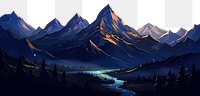 PNG  Mountain landscape night panoramic. AI generated Image by rawpixel.