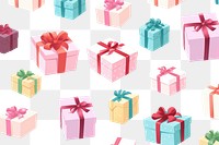 PNG  Gift boxes pattern toy celebration anniversary. AI generated Image by rawpixel.
