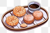 PNG  Mooncake gift pack dessert plate food.