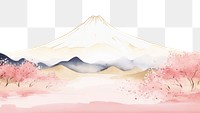 PNG  Fujisan with cherry blossom landscape outdoors nature. AI generated Image by rawpixel.