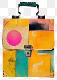 PNG Collage Retro dreamy briefcase art handbag accessories.