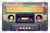 PNG Collage Retro dreamy Cassette cassette electronics technology.