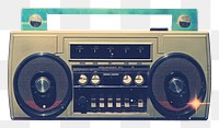 PNG Collage Retro dreamy Cassette electronics astronomy stereo.