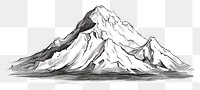 PNG  Snowy mountain peak drawing nature sketch.