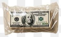 PNG  Plastic wrapping over money dollar investment currency.