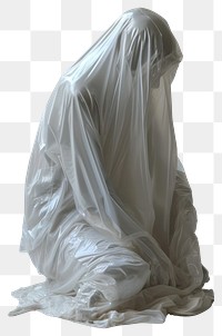 PNG  Plastic wrapping over statue adult bride white.