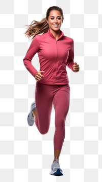 PNG Runner Woman jogging full-length fitness running shoes and workout suit sleeve adult woman