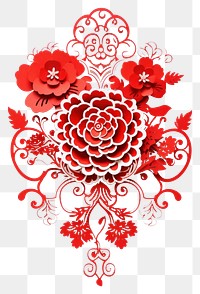 PNG Paper cuttings decoration pattern flower.