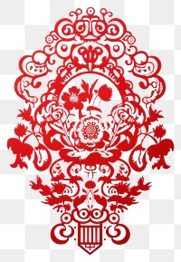 PNG Paper cuttings decoration pattern art.