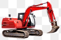 PNG  Bulldozer red white background construction. AI generated Image by rawpixel.