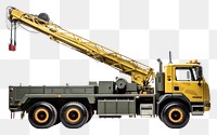 PNG  Mobile crane vehicle truck white background. AI generated Image by rawpixel.