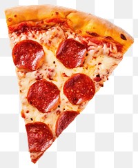 PNG Slice of pepperoni pizza with salami slice food white background. AI generated Image by rawpixel.