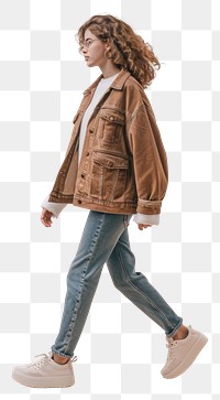 PNG Overcoat jacket outerwear hairstyle.