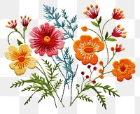 PNG Wildflower in embroidery style pattern plant inflorescence.