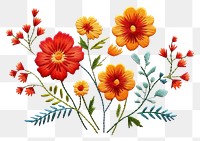 PNG Wildflower in embroidery style pattern art inflorescence.