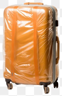 PNG  Plastic wrapping over a luggage suitcase white background furniture.