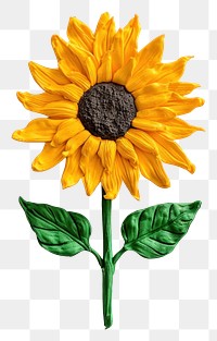 PNG  Plasticine of sunflower plant leaf representation.