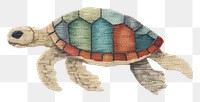 PNG Embroidery of turtle reptile animal creativity.