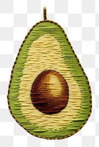 PNG Embroidery of avocado jewelry pendant locket.