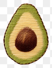 PNG Embroidery of avocado food freshness pattern.