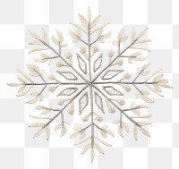 PNG Embroidery of snowflake white leaf celebration.