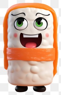 PNG  Sushi roll character cartoon face food.