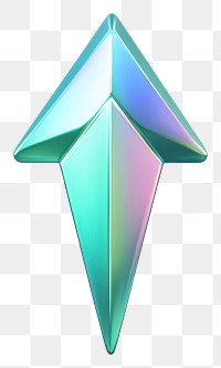 PNG  Arrow cursor icon iridescent origami symbol white background.