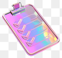 PNG  Checklist icon iridescent metal white background accessories.
