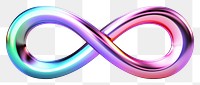 PNG  Metal infinity icon iridescent white background accessories futuristic.