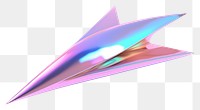 PNG  Metal paper plane iridescent white background futuristic simplicity.