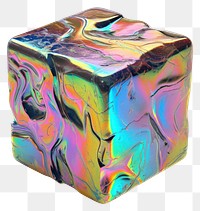 PNG Melt geometric cube metal iridescent art white background pattern.