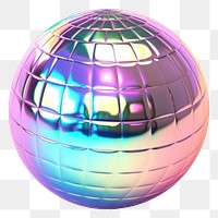 PNG  Sphere iridescent ball white background futuristic.