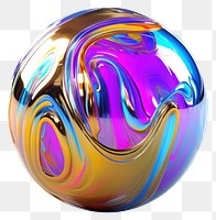 PNG  Sphere iridescent melted purple ball white background.