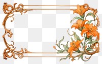 PNG Art nouveau frame border flower pattern plant.