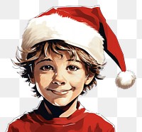 PNG  A little boy wearing Christmas hat christmas portrait comics. AI generated Image by rawpixel.