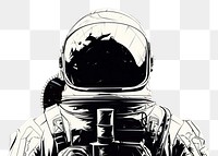 PNG  Astronaut portrait technology futuristic monochrome. AI generated Image by rawpixel.