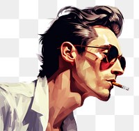 PNG  Skinny man smoking adult smoke sunglasses. AI generated Image by rawpixel.