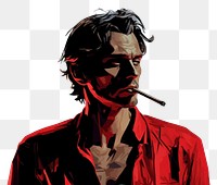 PNG  Skinny man smoking adult smoke creativity. AI generated Image by rawpixel.